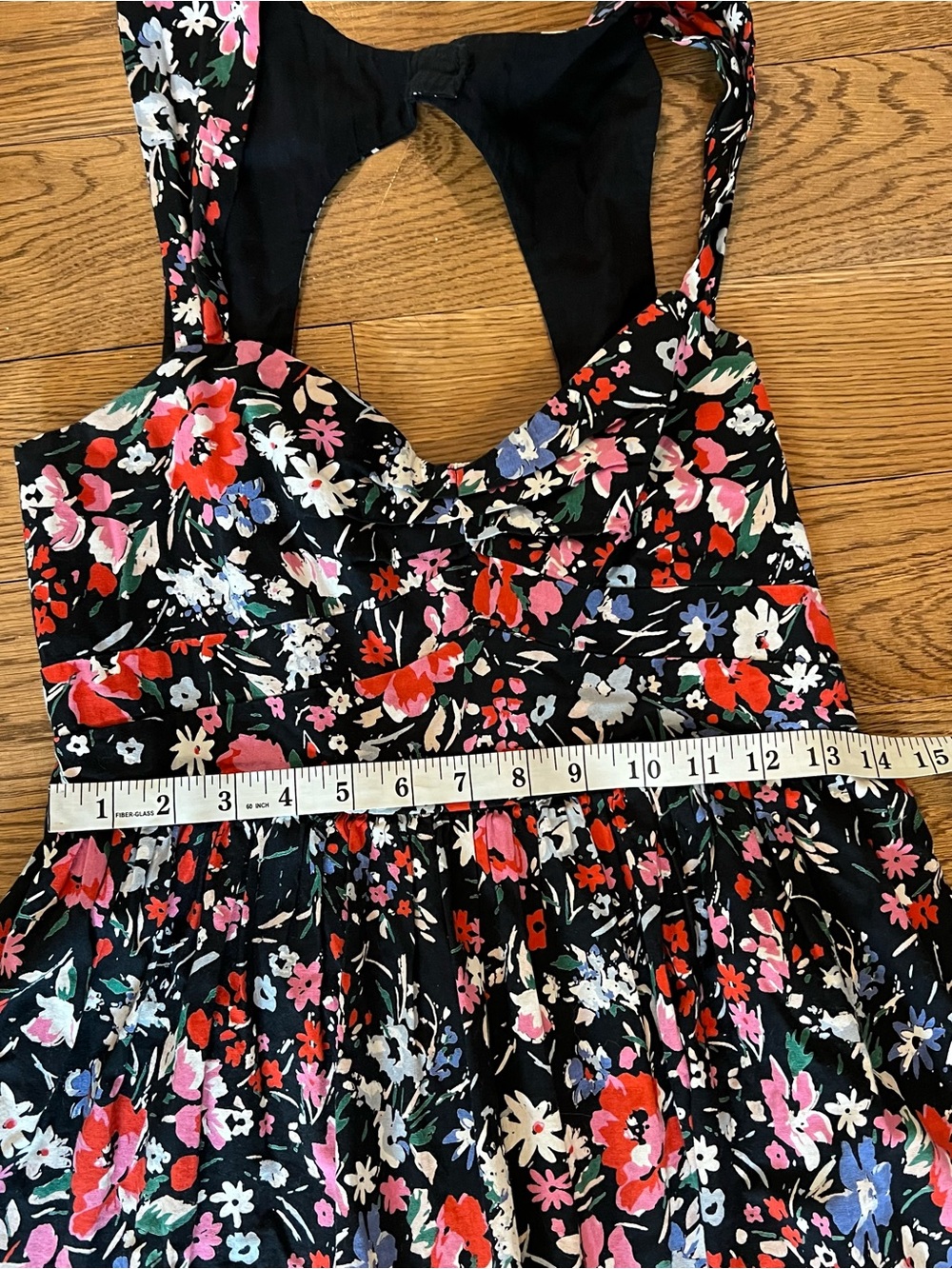 Free People Floral Fit-and-Flare Dress with Keyhole Back & Tulle Bottom Size 10 - Picture 9 of 9